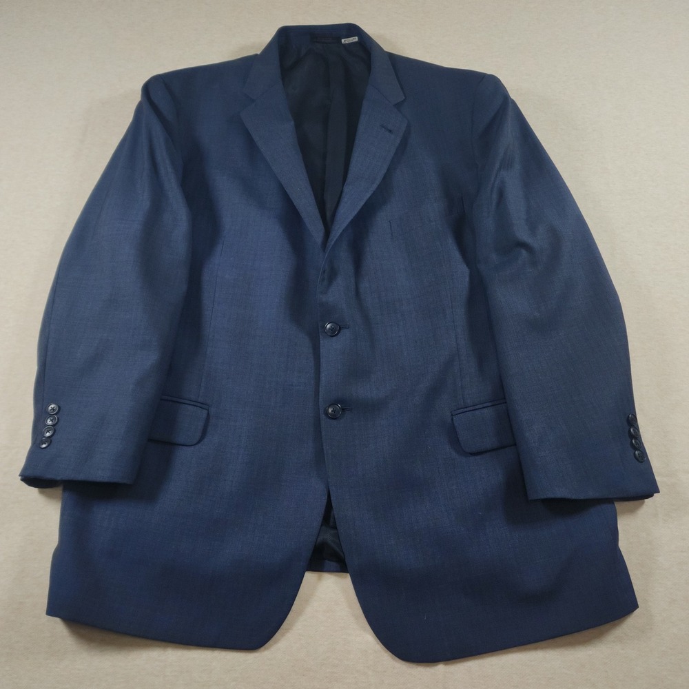 Mens Blazer 50R Tollegno 1900 Italian Super 120s Wool USA Made Blue Sport Coat